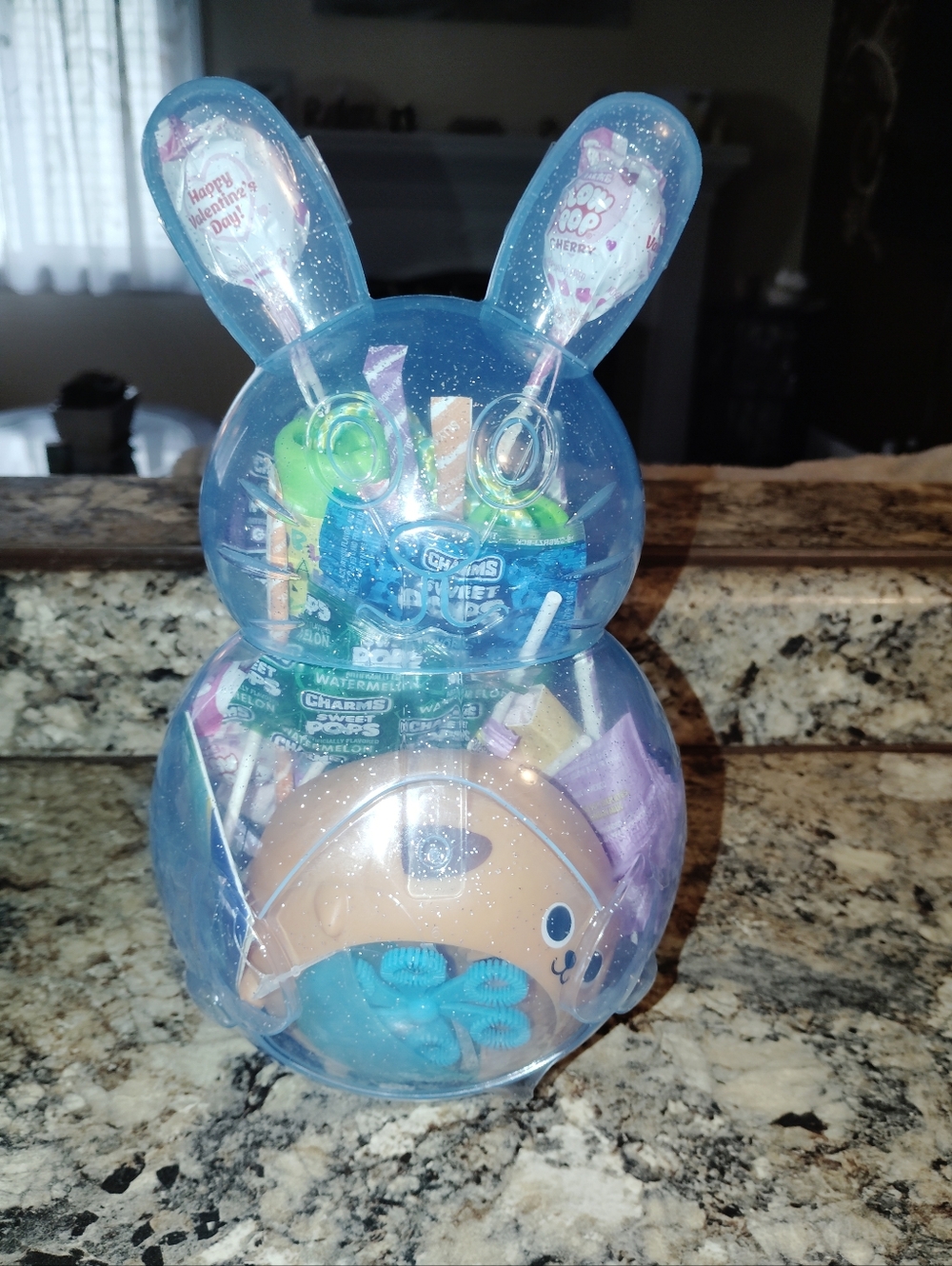 Blue Glitter Bunny Candy & Toy Gift Container Girls Fun Activity Gift - Picture 5 of 5